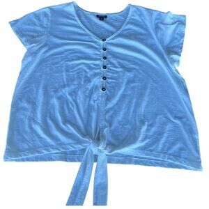 a.n.a. white tie at waist, short sleeve top, women's size XXL